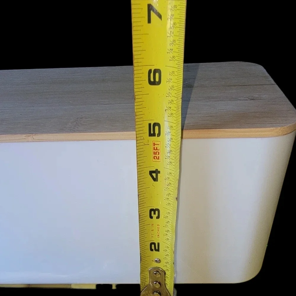 Cable Management Box  12x5x4.5 inches, Wood Lid, Cord Organizer - Picture 3 of 6